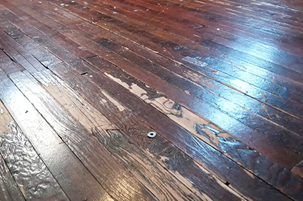 pine floor in Haddon Heights NJ attic before