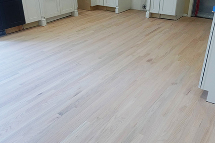 blank oak floor before staining