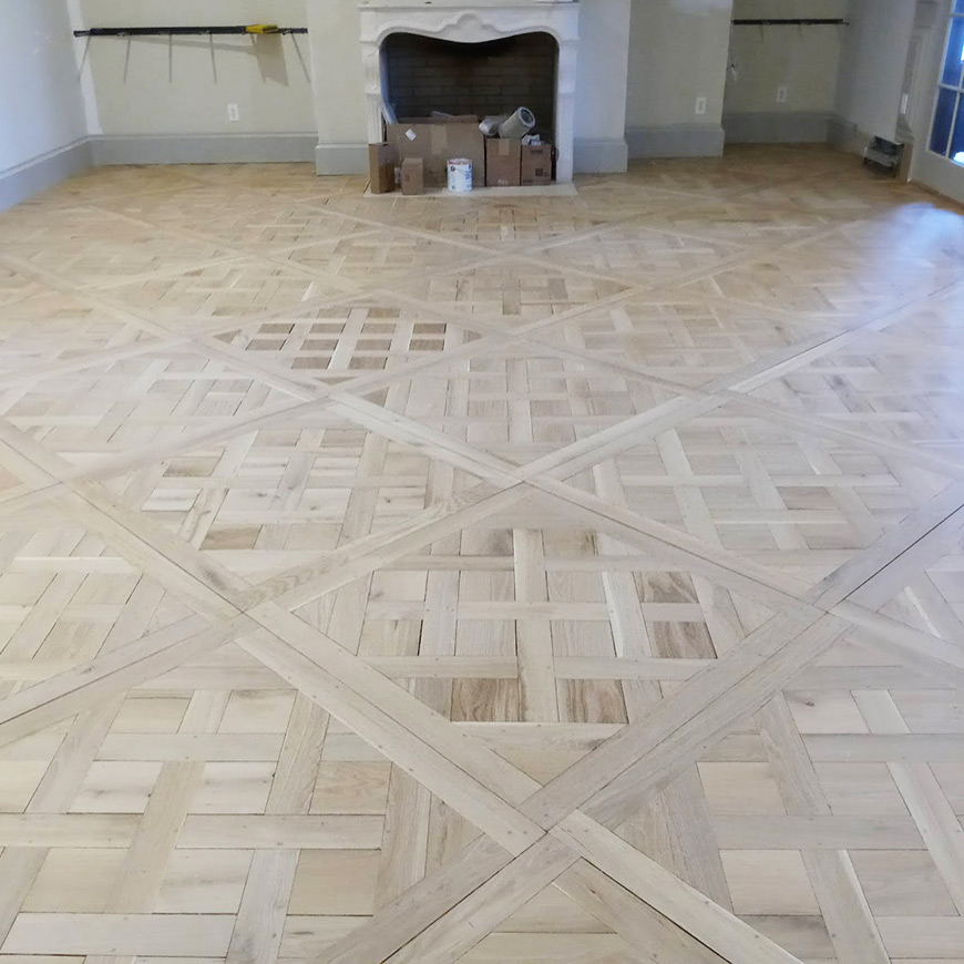 parquet sanded ready to stain