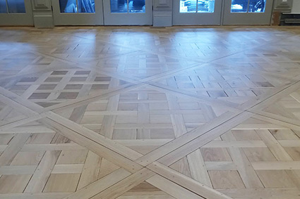 oak parquet floor after refinishing