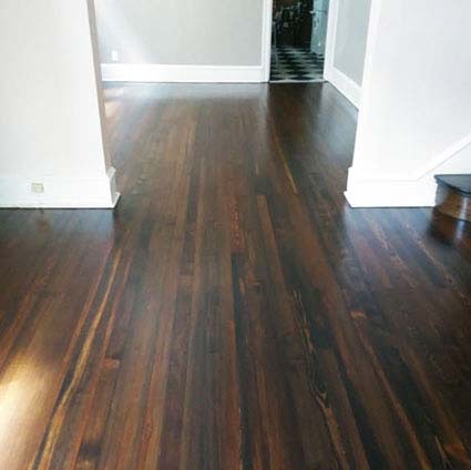 stained dark brown hardwood floor